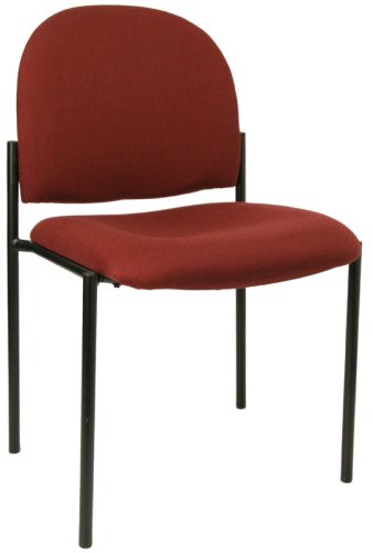 Comfortable Stackable Steel Side Office Chair, Burgundy